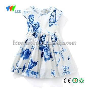 kids clothes full printing kids girl casual wear cotton dress