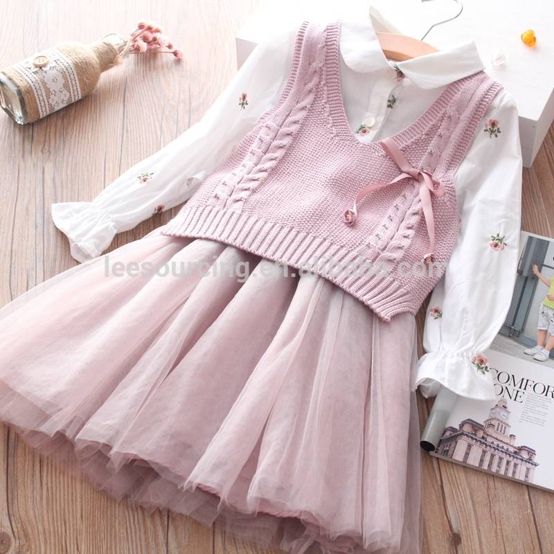 Wholesale 100% Natural Cotton Baby Girls Princess Dress Short Sleeves Summer Casual Style