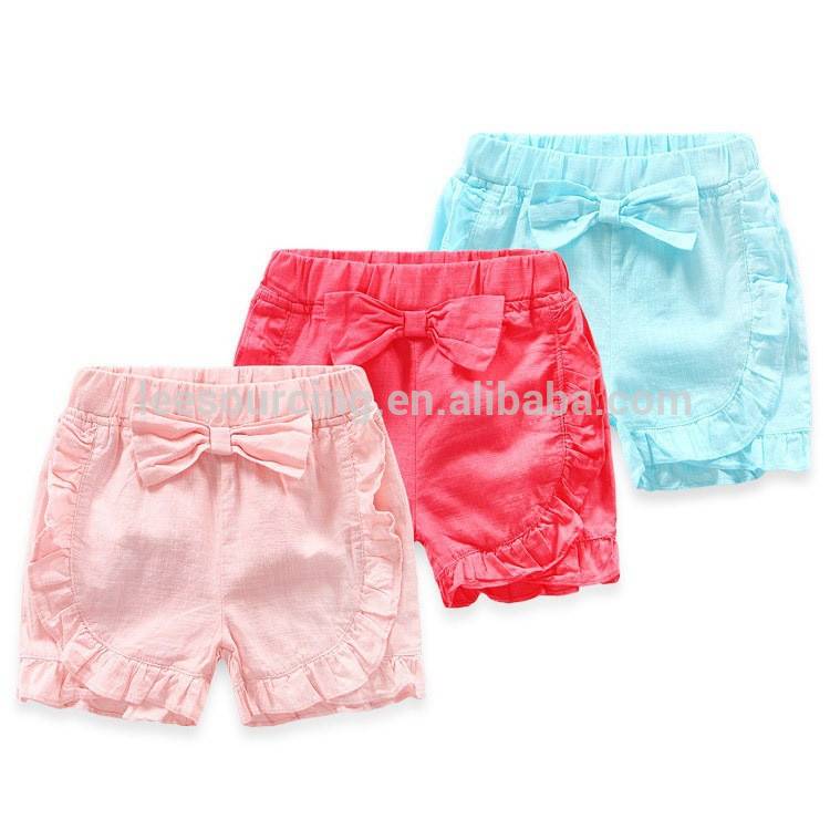 Factory Cheap Girls Winter Jacket - Kids Fashion Pants Design Wholesale Solid Colors Girls Ruffle Shorts – LeeSourcing