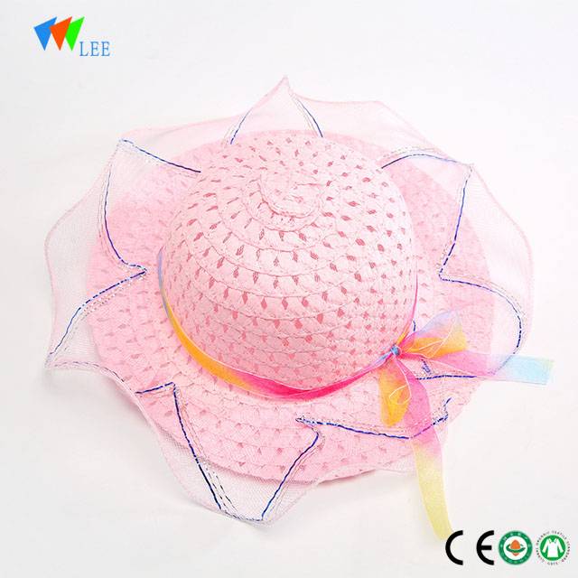 2018 new design children fashionable sun protection beach straw hat