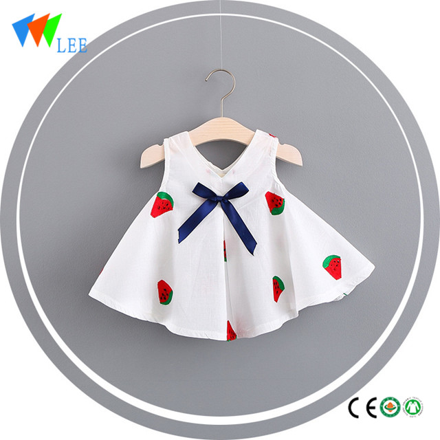 China Gold Supplier for Girls Sequin Shorts - cute baby girl summer short sleeve print flower short sleeve dress – LeeSourcing