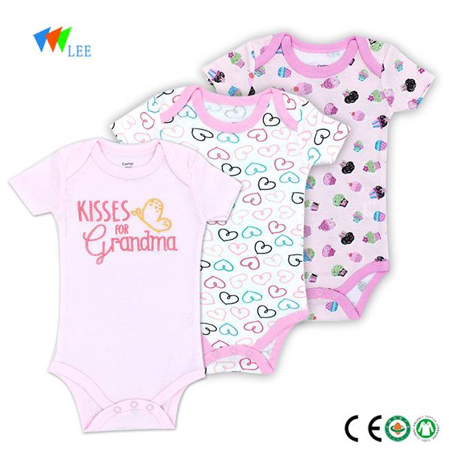 Manufacturer for Hand Made Baby Girl Dress - wholesale summer branded newborn fashion short sleeve with pattern infant clothes cotton baby rompers clothing – LeeSourcing