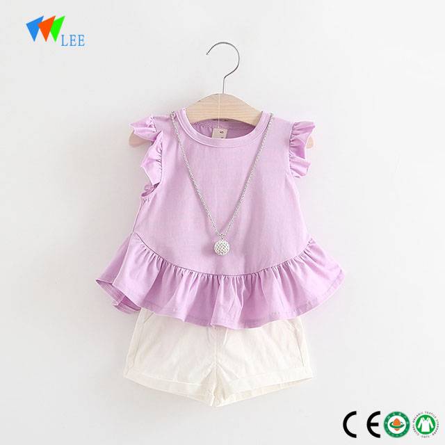 100 % cotton boutique clothing sets for baby girl