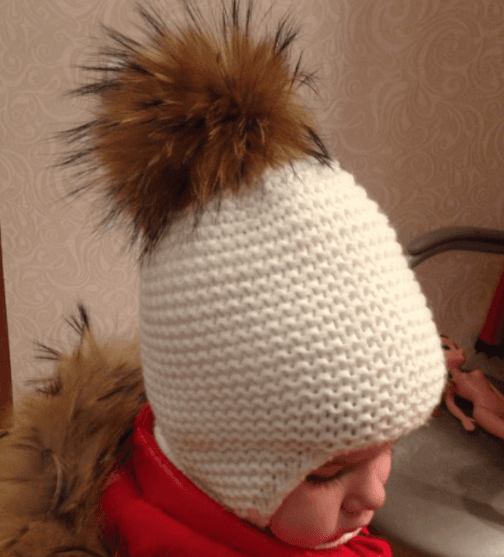 children raccoon hair hat ear knitted hands