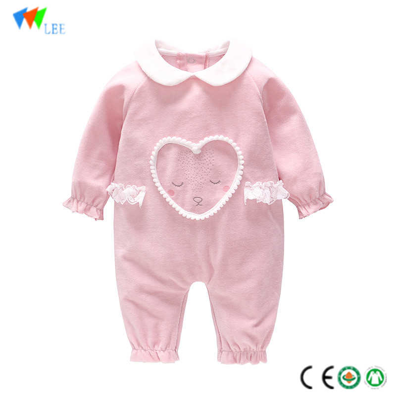 wholesale New style & OEM high quality cotton cute baby romper lace