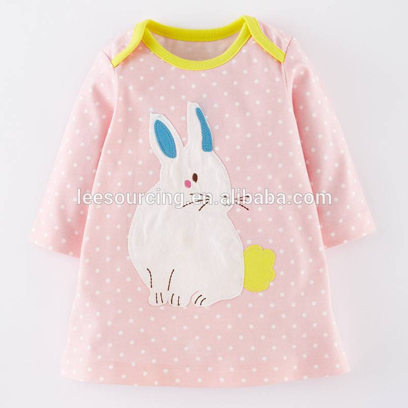 Exporting US 3/4 sleeve dress baby girl cotton stripe kids dress for spring