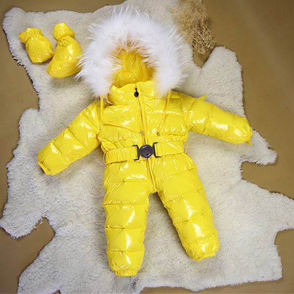 venta caliente del invierno de los niños abajo chaqueta de abrigo de piel mayor del bebé