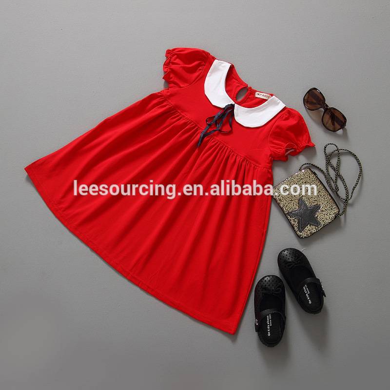 Girls Red Cute Cotton Dresses Party Dresses Kids Children Dress