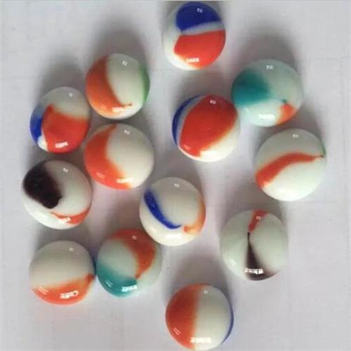 OEM Supply French Bocce - White opaque glass beads with petals – Aobang