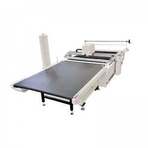 ម៉ាស៊ីនកាត់ក្រណាត់ឆ្លាតវៃ wax print fabric flatbed cutting table tension fabric backdrop cnc cutter ombre organza fabric die machine