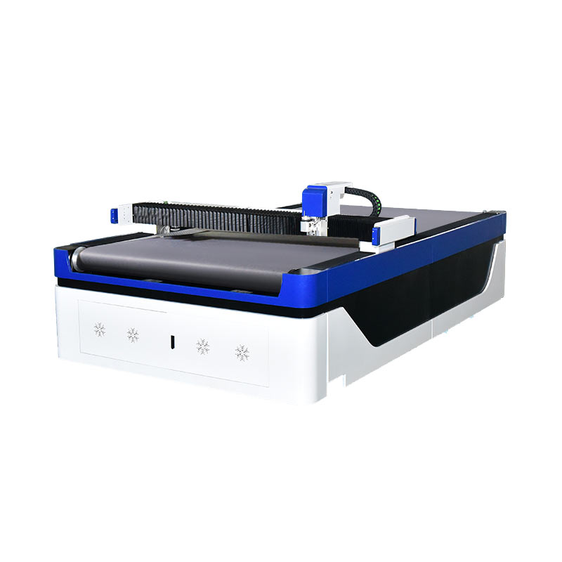 Blue and white Digital Knife Cutting Machine With Auto Feeding Working Table 