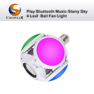 Fashion 40W 4 Leaf Football LED Colorful Deformable Folding Blub Wireless Remote Control Stereo Audio Music Playing Bluetooth Speaker