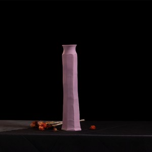 New DIY Handmade Clay Sculpting Art Design Handsome Mountain Tangent Plane Purple Ceramic Vase