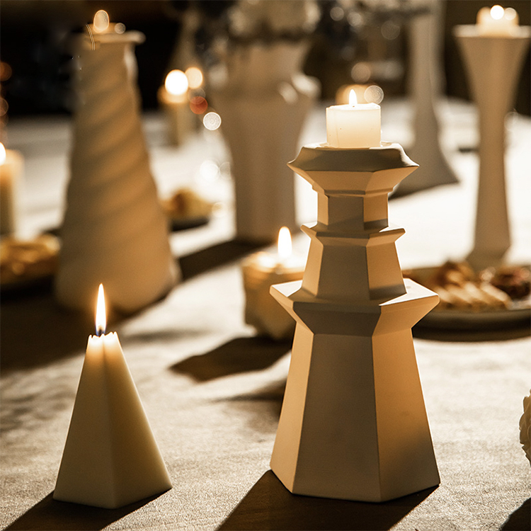 Eternal- shaped Art Creative White Ceramic Pillar Candle Holders Featured Image