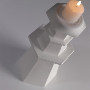 Eternal- shaped Art Creative White Ceramic Pillar Candle Holders