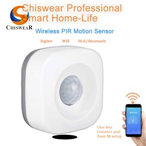 Home Security Tuya Smart Human Body Infrared Motion Sensor with Zigbee, WIFI, Bluetooth Wireless 3 Mode Control Device