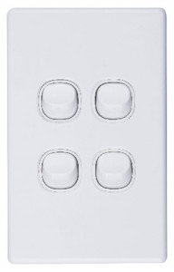 SAA approval Slimline wall switch four gang slimline light switch DS607VS