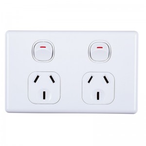 Australia 250V 10A SAA Approved electric double wall socket