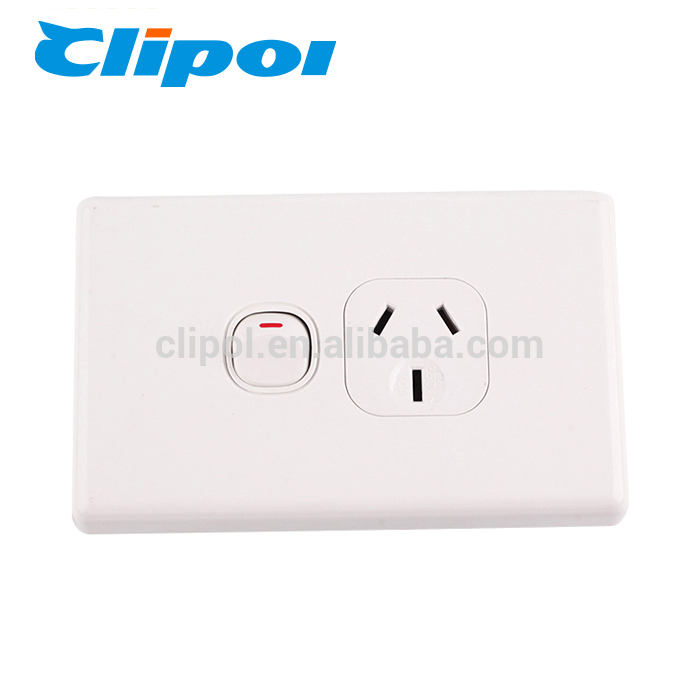 Wall socket switch three hole single gang horizontal on off air conditioner switch