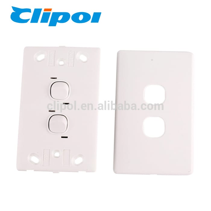 Podwójne ściany Przełącznik zasilania White Plate Way Mechanizm Mech GPO Outlet ścienny Slim Light Switch