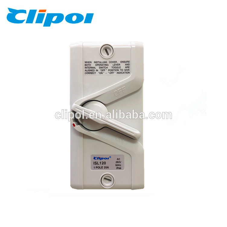 Electrical Isolating Switch 250V 10A 1-pole Weatherproof IP66 Isolator Switch 