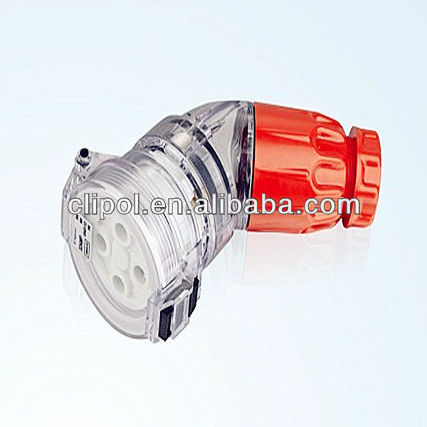 C66ASC432 3Phase 4Pin 500V 32A SAA Approved Industrial Waterproof Angle Extension Socket Featured Image