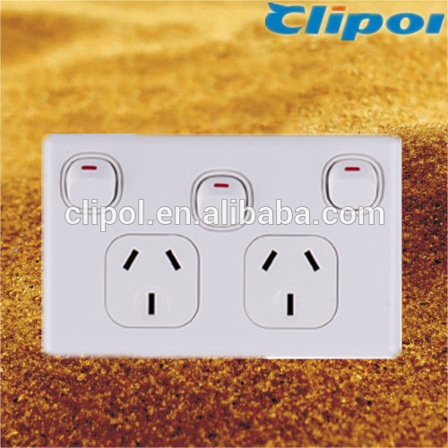 Featured products Slimline white 250V 10A double powerpoints with extra switch Clipol