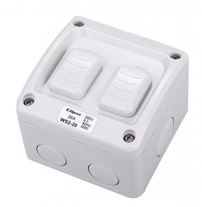 AS/NZS  Industrial weatherproof  double switch 250V 20A WS2-20