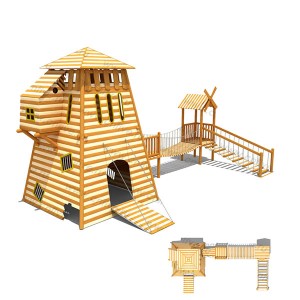 Wooden outdoor playground in courtyardLDX0056-1