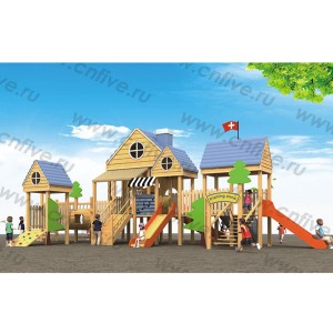Low price for Outdoor Wooden Playground - Wooden outdoor playground in courtyard DFC299-3 – Five Stars