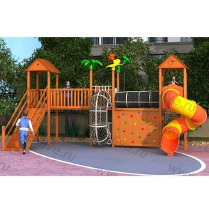 Wooden outdoor playground in courtyardDFC305-2