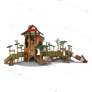 Wooden outdoor playground for kindergartenDFC297-3