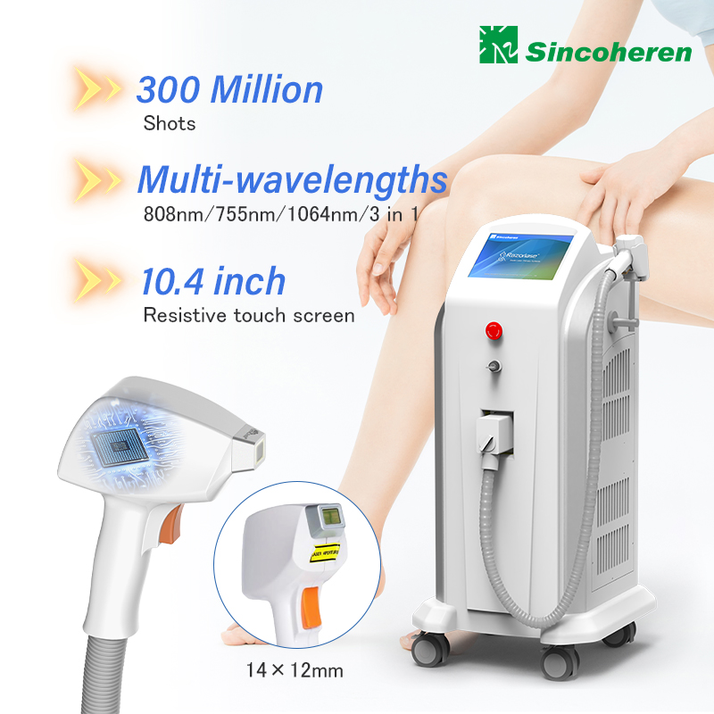 SUNWIN-professional 808nm diode laser equipment Triple wavelength 1064nm  755nm 808nm diode laser equipment supplier and exporter in China！
