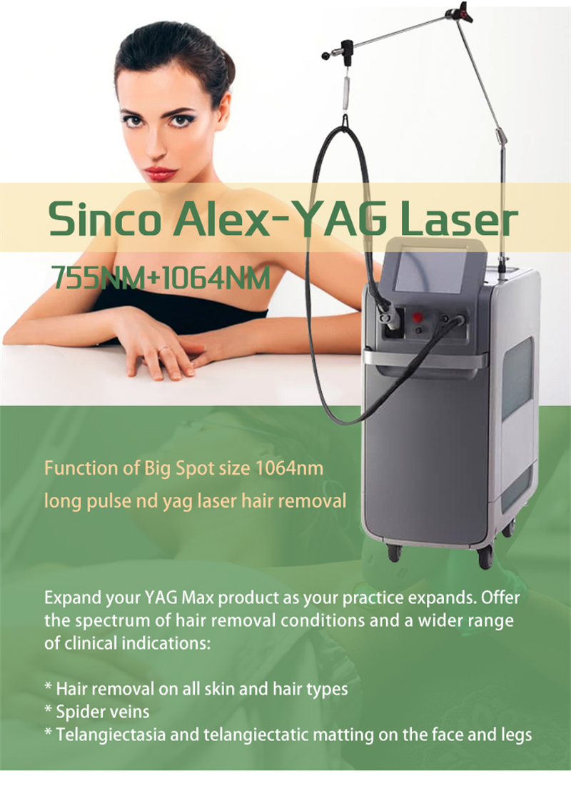Topsincoheren stjärnmaskin – 755 Sinco-Alex Yag lasermaskin