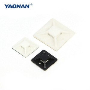 Self adhesive Nylon Black and white not easy to aging corrosion resistance cable tie holder mounts