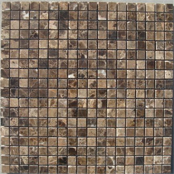 Cheapest Factory Bullnose Bricks -  CM503  Mosaic  Dark Emperador 15×15 Polished (Pack of 4) 305x305x8 – ConfidenceStone