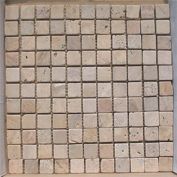 CM524 Mozaik Traverten 25 × 25 305x305x10 Öne Image (4 Paketi) yuvarlandı