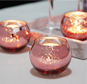 Table Centerpiece, Wedding Decoration, Party, and Home Décor Round Rose Gold Votive Candle Holders