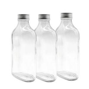flat fruit juice glass bottle