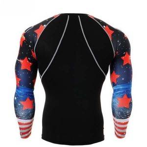 new design custom printed compression shirts rash guards