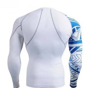 new design custom printed compression shirts rash guards