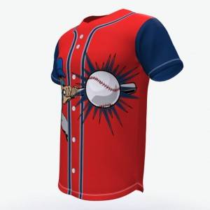 Cikakken Button Custom Sublimation Buga Baseball Jersey