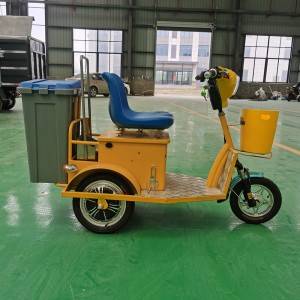 Electric Mini Garbage Collecting Tricycle / 3 Wheel Electric Dustbin Transporter / Open-body Garbage Transporting Tricycle / Electric Cleaning Tricycle