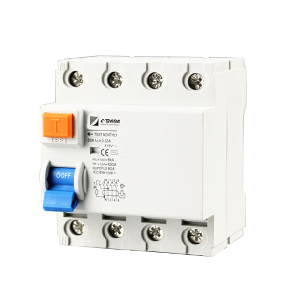 dal3-63 4p rccb residual current circuit breaker