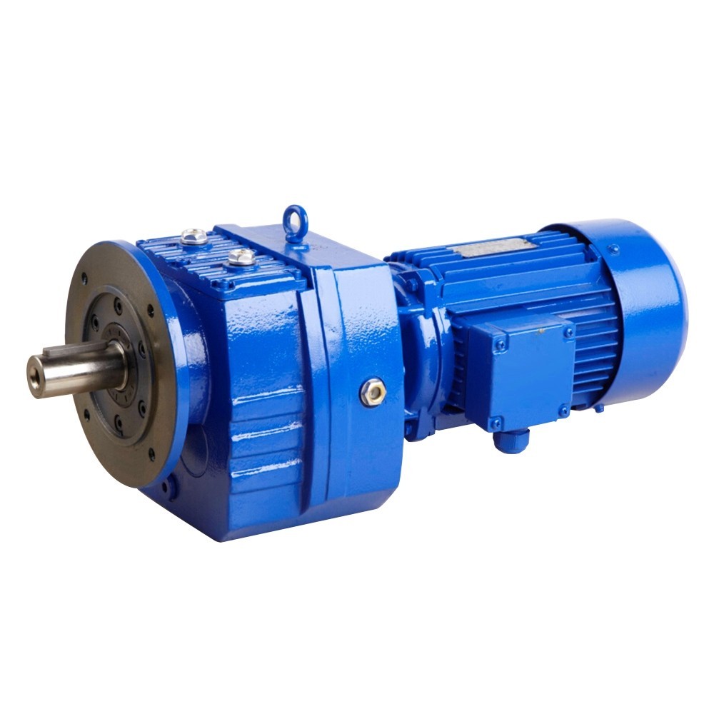 High torque foot mounted R series  bevel gear reducer R57 helical gear reducer with 3hp ac gear motor