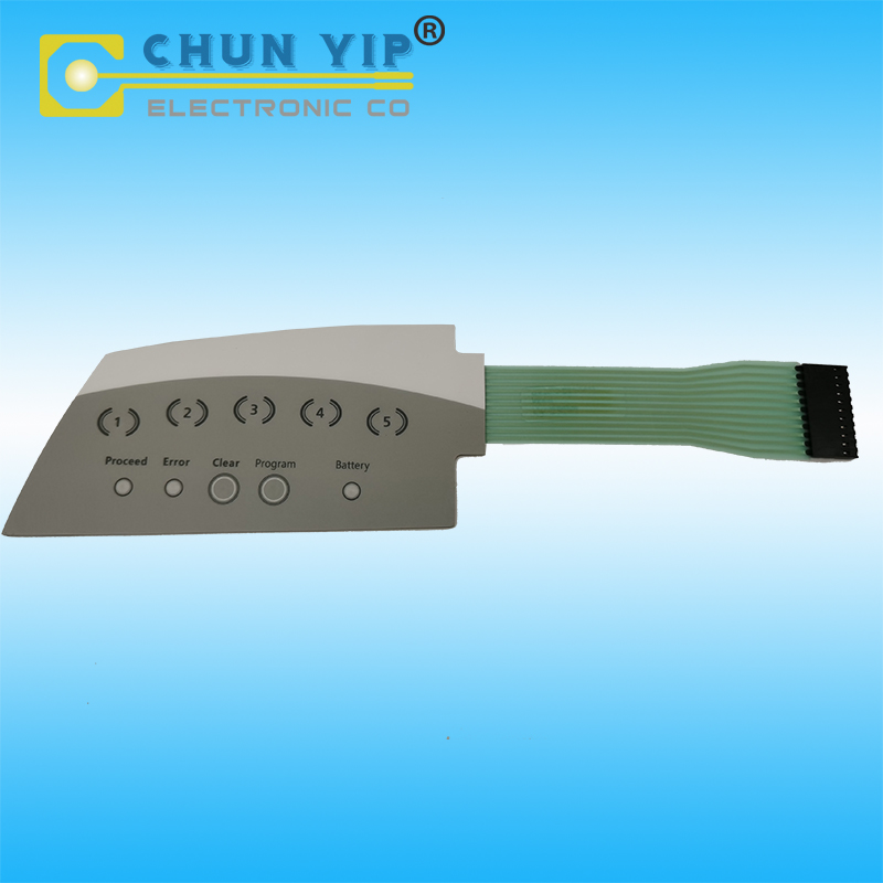 PET Circuit Keypad with Metal Dome Tactile  Female Terminal Membrane Switches With Led Build in