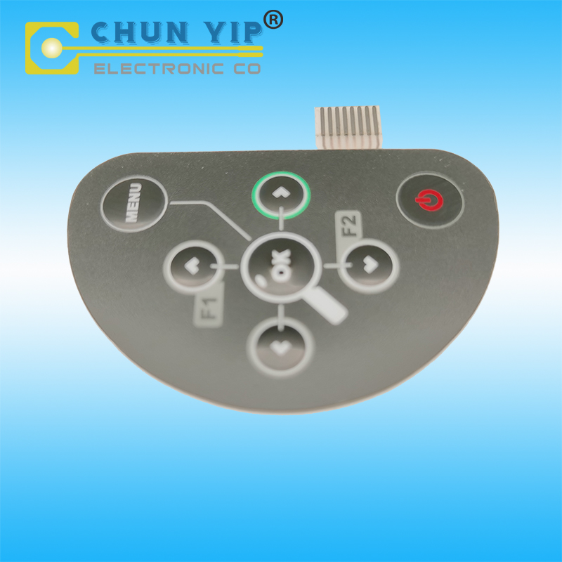 Factory custom Push Button membrane switch, Keypad, FPC Circuit Keypad with Metal Dome Tactile, Control Panel ZIF Terminal