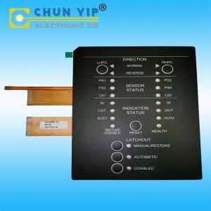 FPC Circuit Membrane Switch Metal Dome Tactile, Control Panel With Led, 3 tails