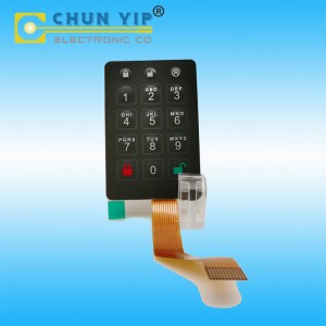 Factory custom Push Button membrane switches, Keypads, FPC Circuit Keypads with Metal Dome Tactile, Control Panels, Pitch ZIF