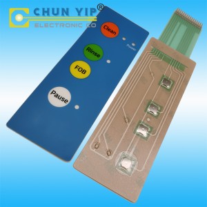 PET Circuit Keypad with Metal Dome Tactile, Male Terminal, With Led